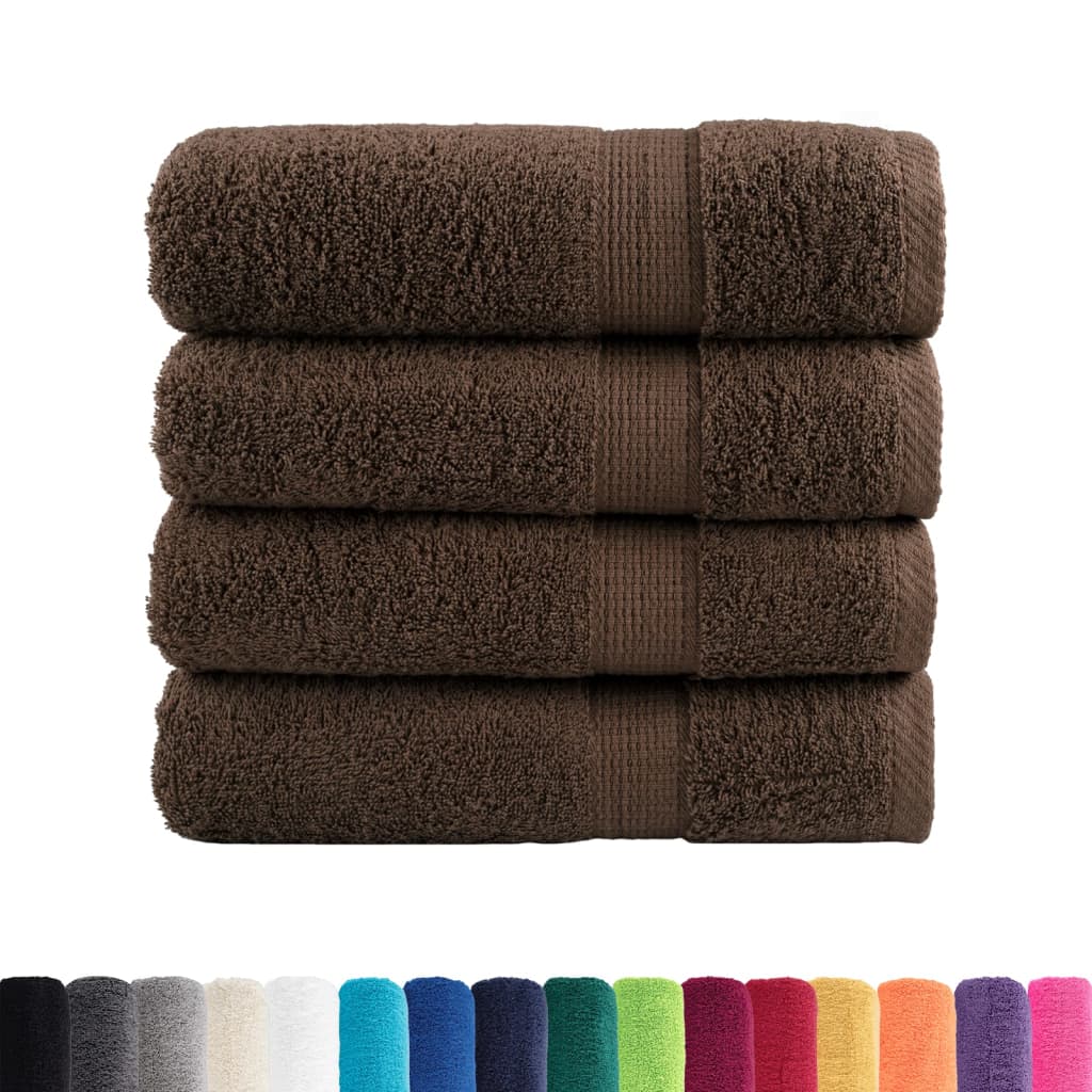 Premium håndklær SOLUND 4 stk brun 50x100 cm 600gsm