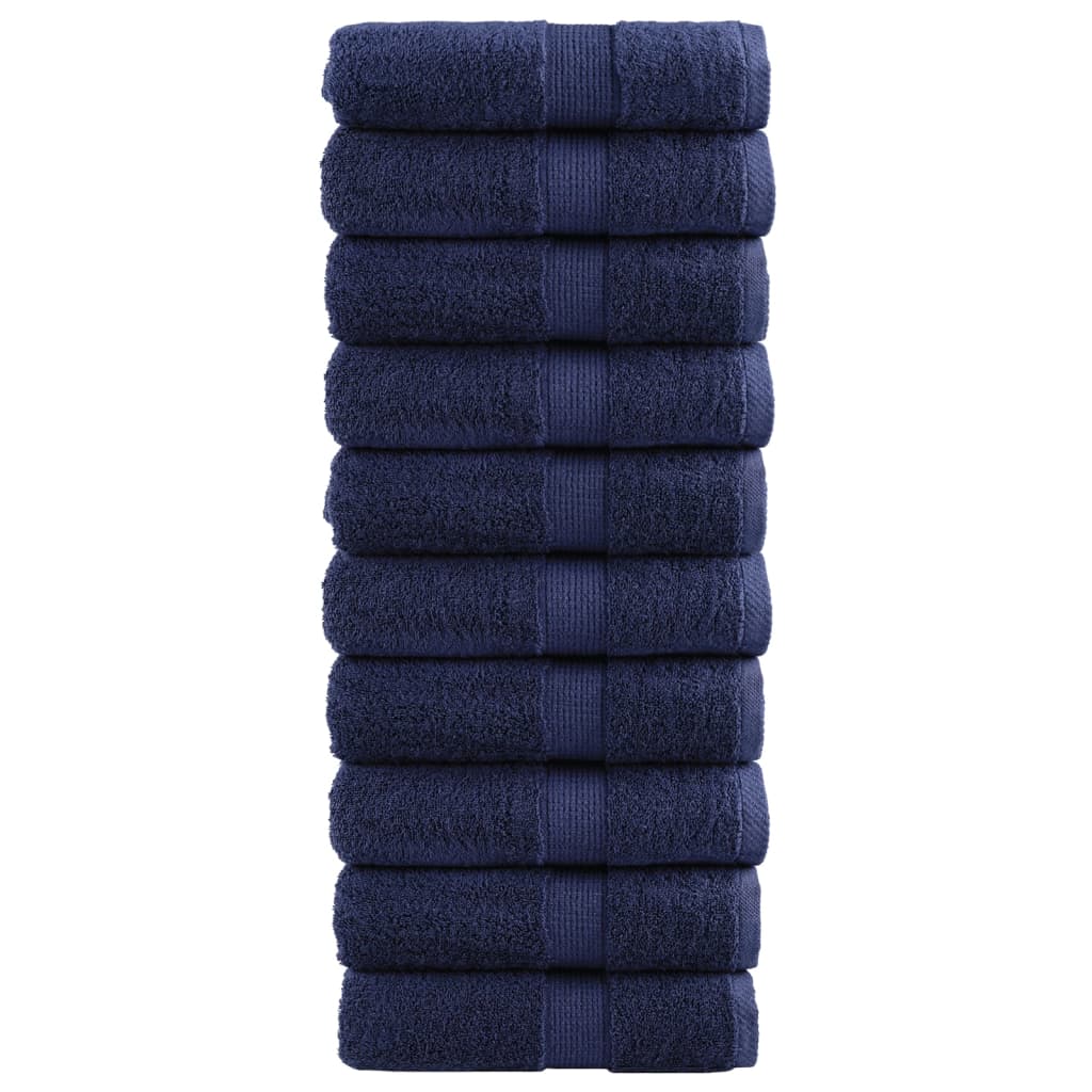 Premium vaskehåndklær SOLUND 10 stk marineblå 30x30 cm 600 g/m²