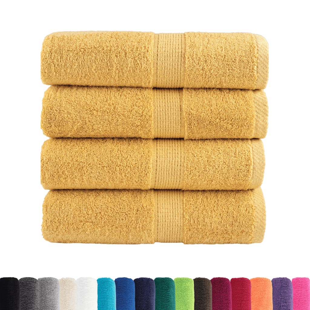 Premium vaskehåndklær SOLUND 4 stk gull 30x30cm 600gsm