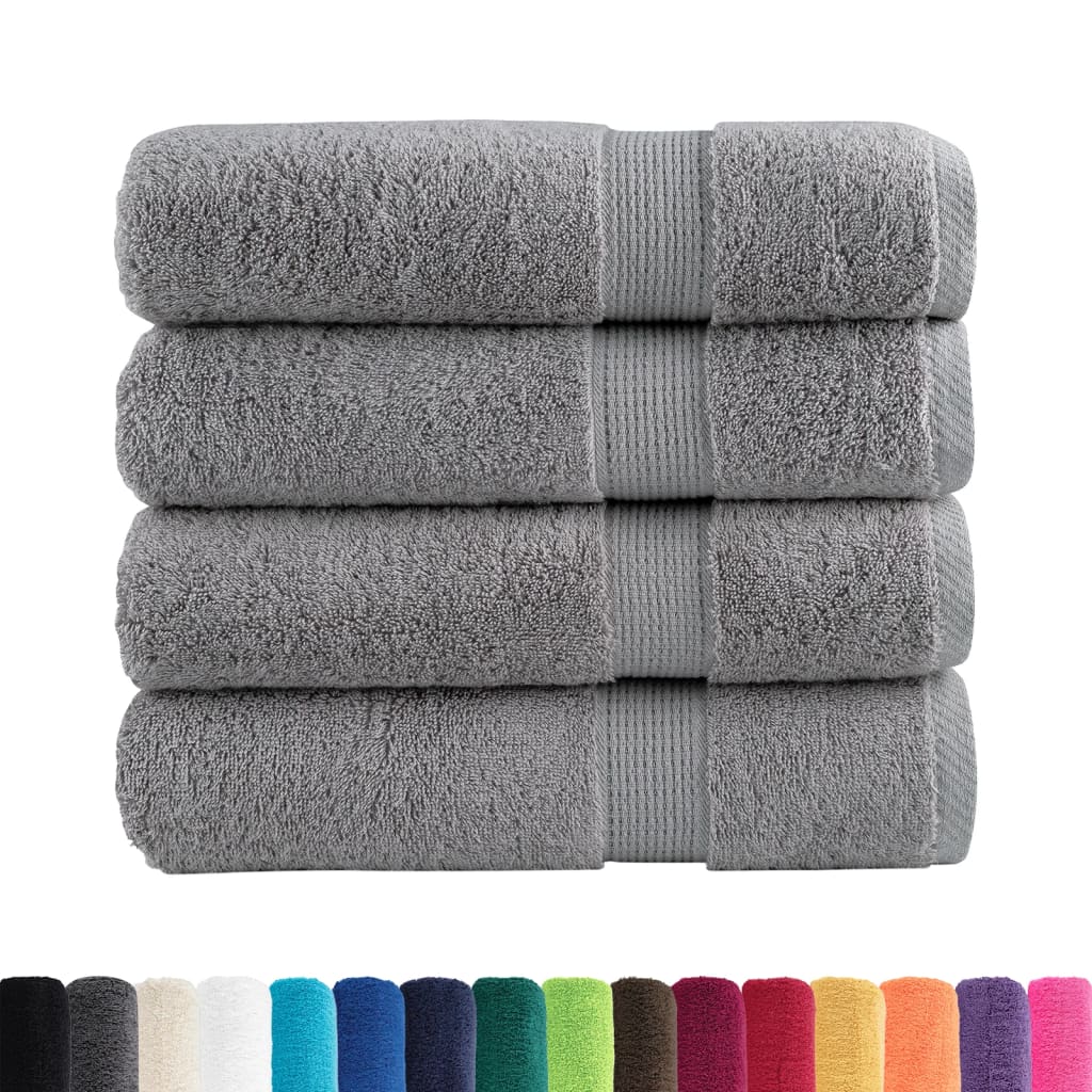 Premium håndklær SOLUND 4 stk grå 50x100 cm 600gsm