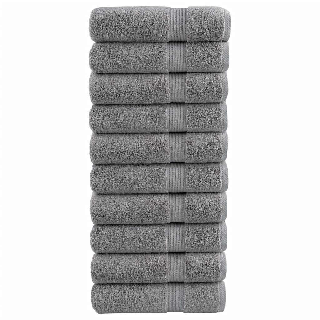 Premium dusjhåndklær SOLUND 10 stk grå 70x140 cm 600gsm