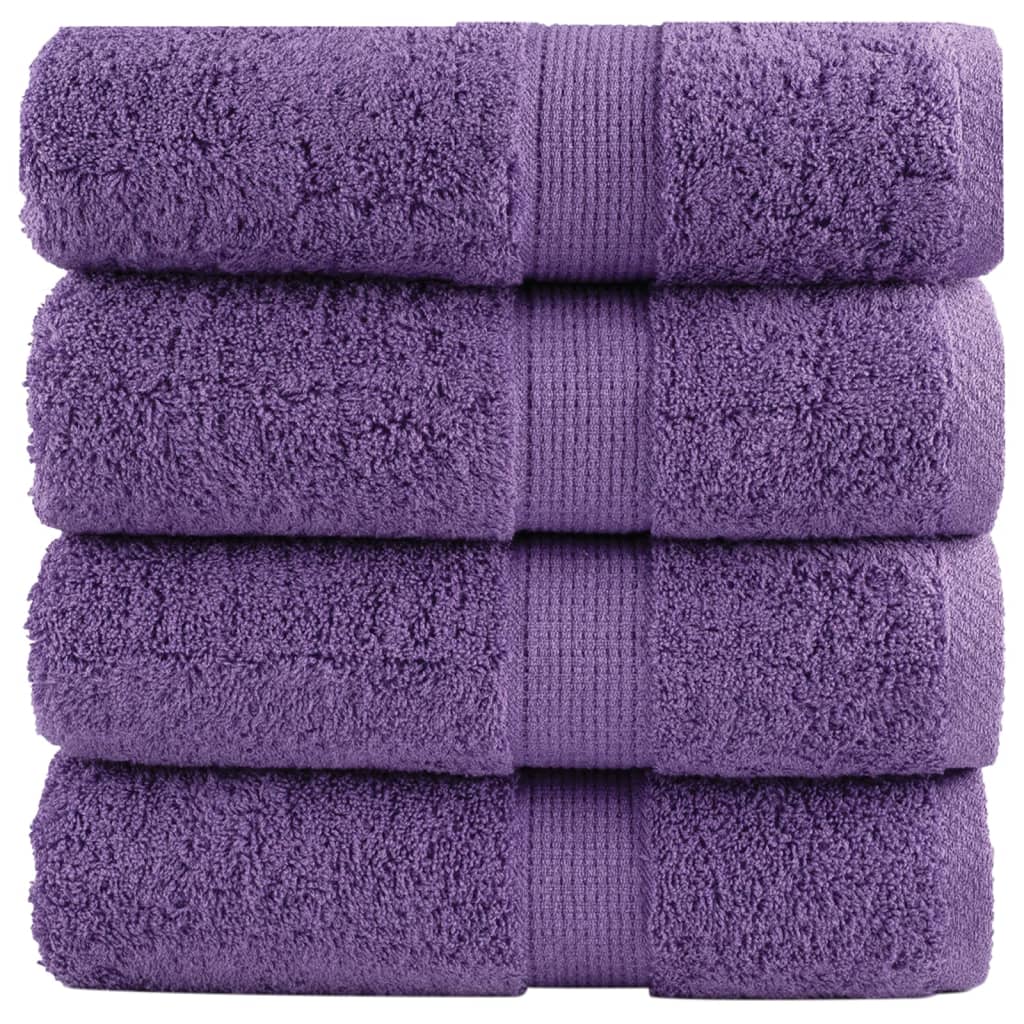Premium vaskehåndklær SOLUND 4 stk lilla 30x30 cm 600 gsm