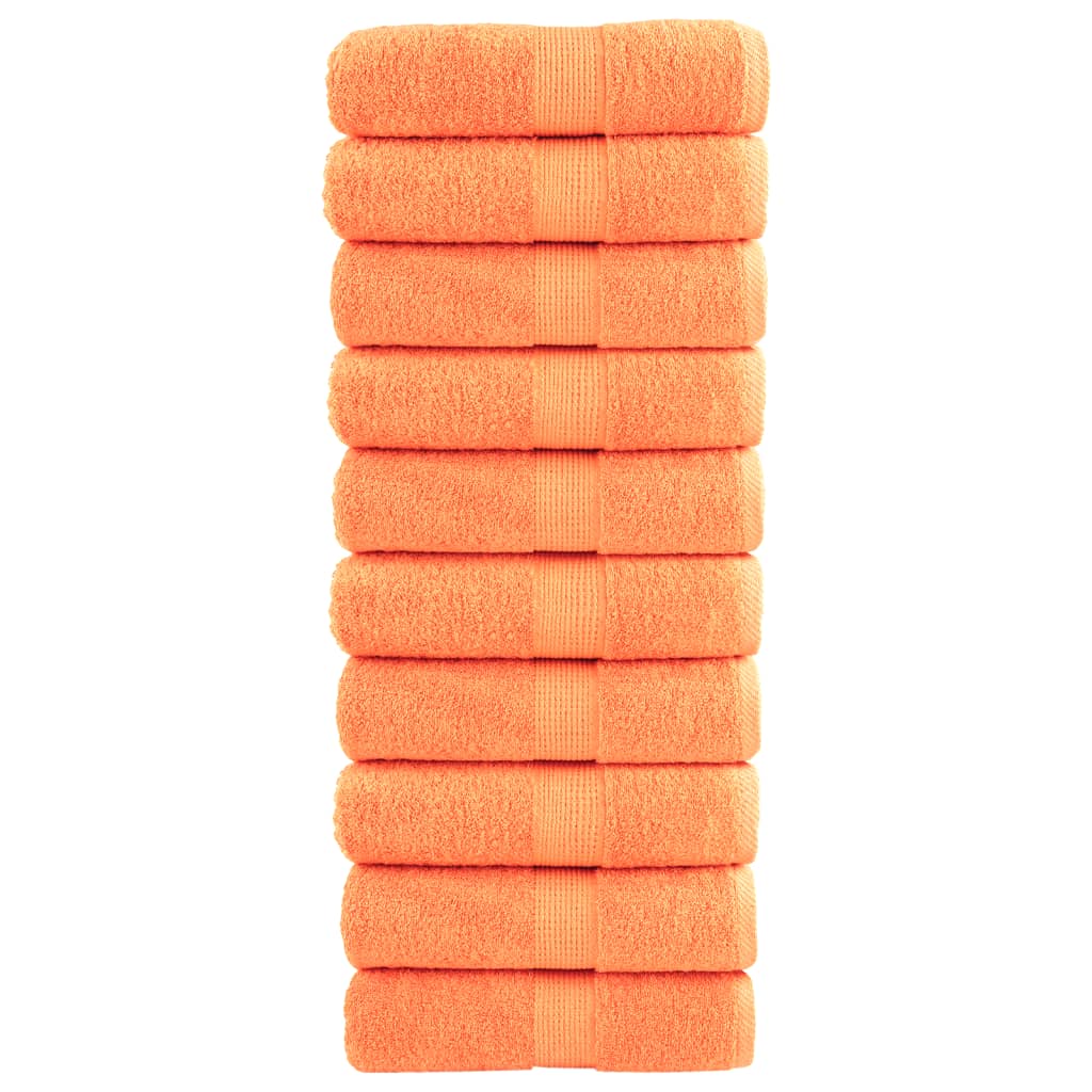Premium gjestehåndklær SOLUND 10 stk oransje 30x50cm 600 g/m2