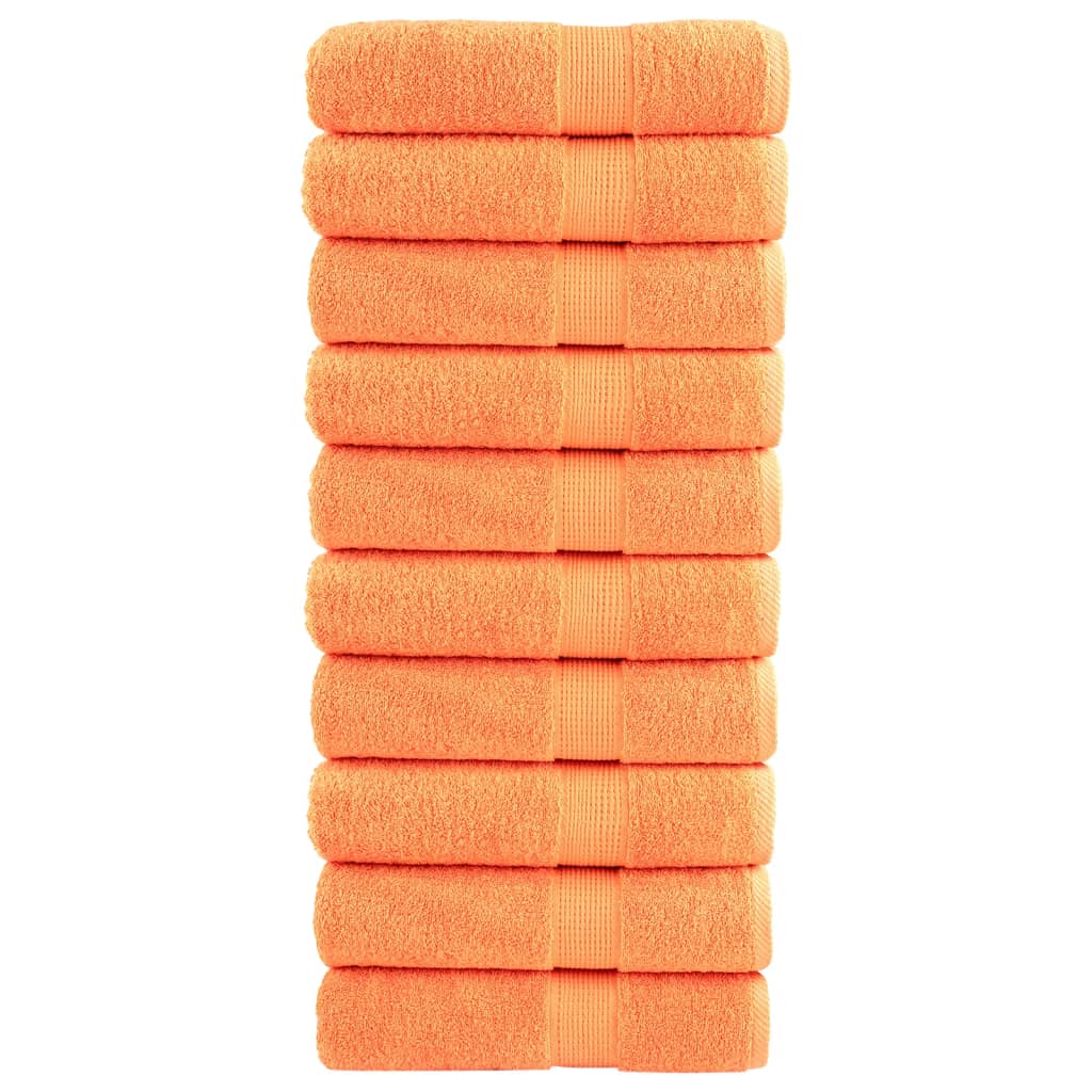 Premium håndklær SOLUND 10 stk oransje 50x100 cm 600 g/m2