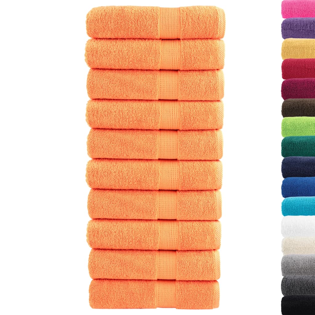 Premium håndklær SOLUND 10 stk oransje 50x100 cm 600 g/m2
