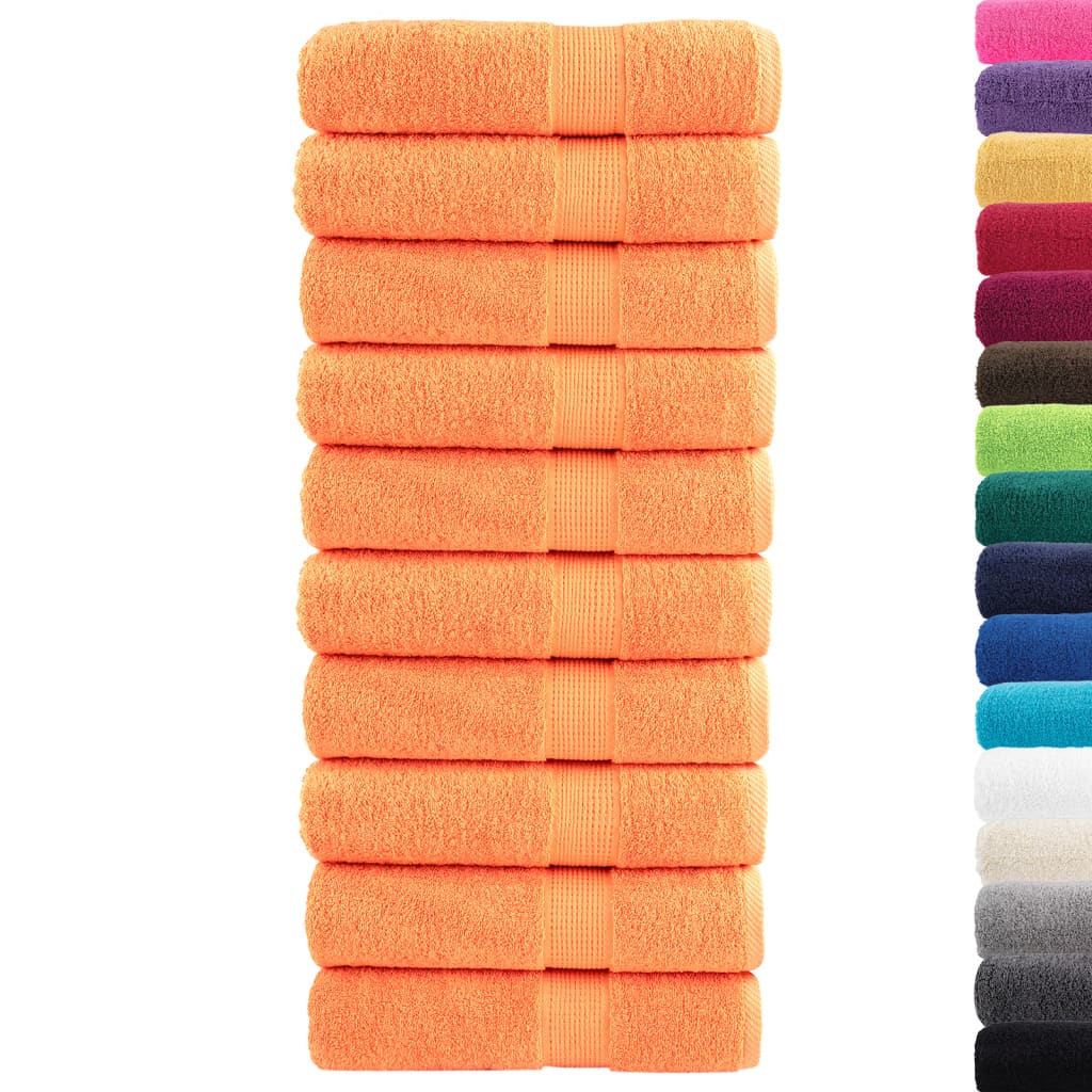 Premium dusjhåndklær SOLUND 10 stk oransje 70x140 cm 600 g/m2