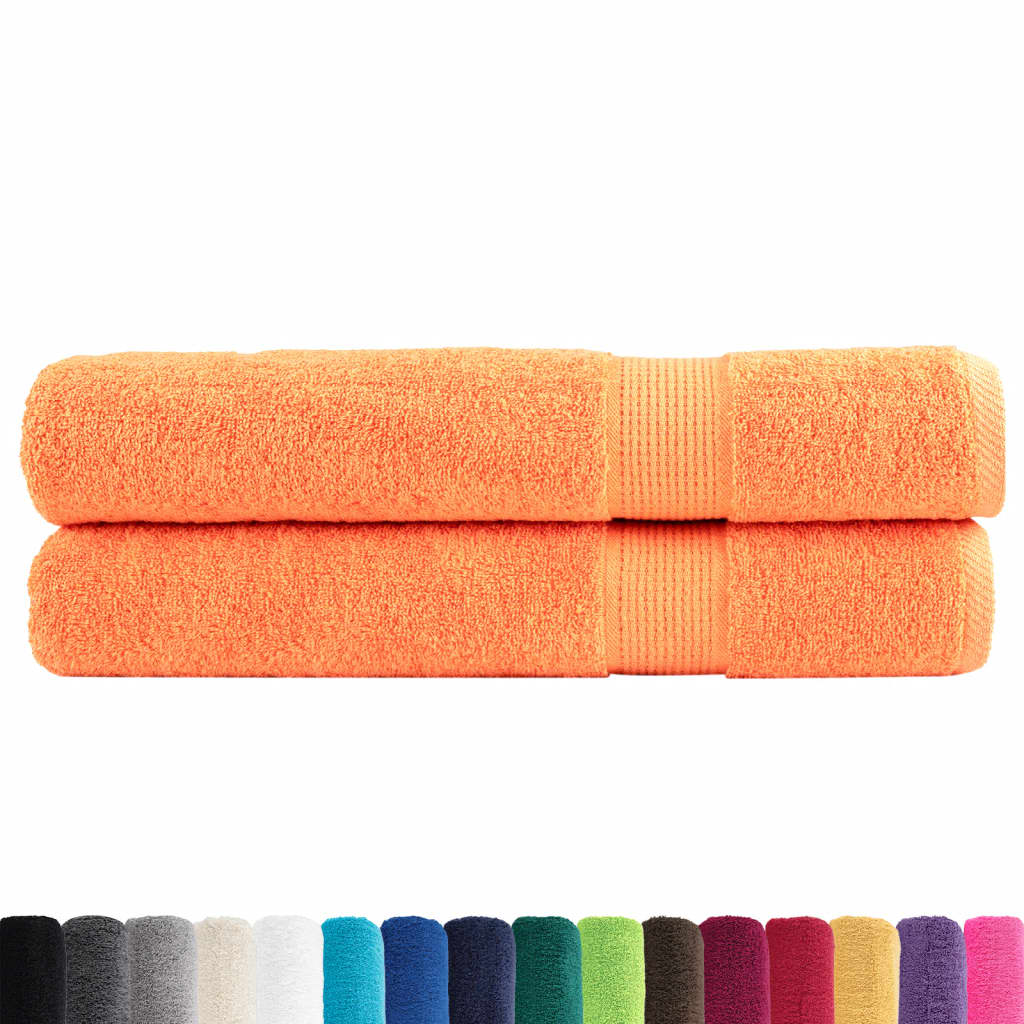 Premium håndklær SOLUND 2 stk oransje 100x200 cm 600 g/m2