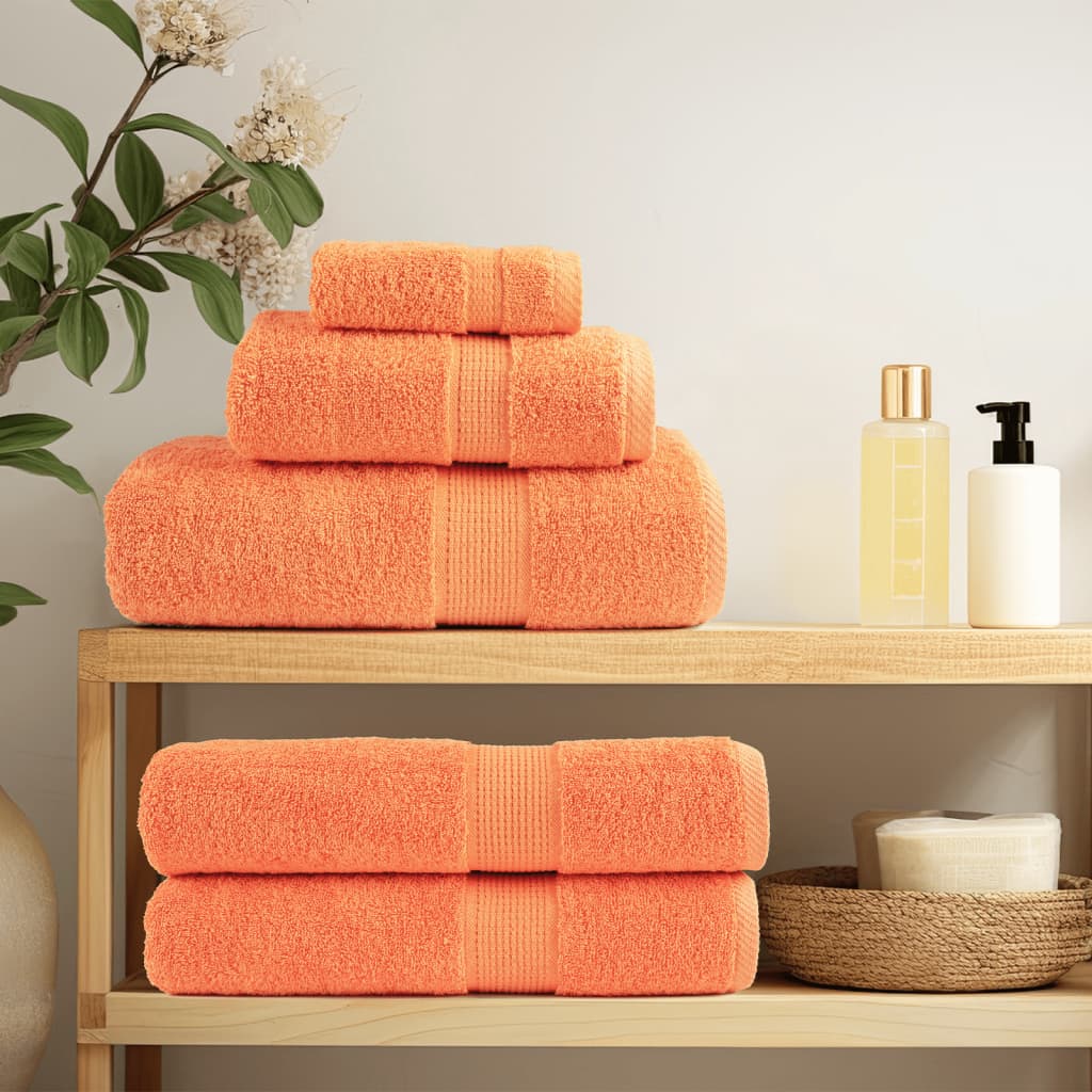 Premium håndklær SOLUND 2 stk oransje 100x200 cm 600 g/m2