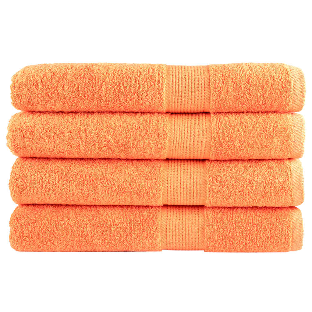 Premium håndklær SOLUND 4 stk oransje 100x200 cm 600 g/m2