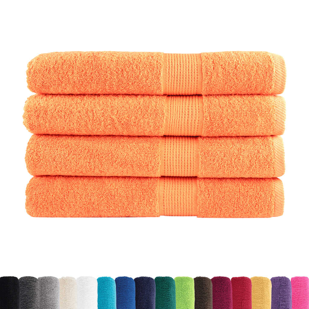 Premium håndklær SOLUND 4 stk oransje 100x200 cm 600 g/m2