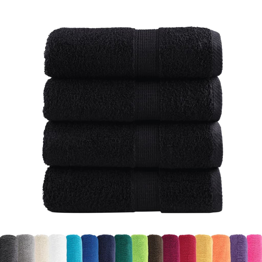 Premium vaskehåndklær SOLUND 4 stk svart 30x30 cm 600 gsm