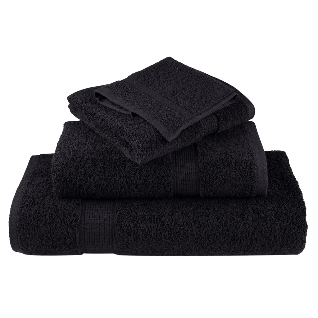 Premium vaskehåndklær SOLUND 10 stk svart 30x30 cm 600 gsm