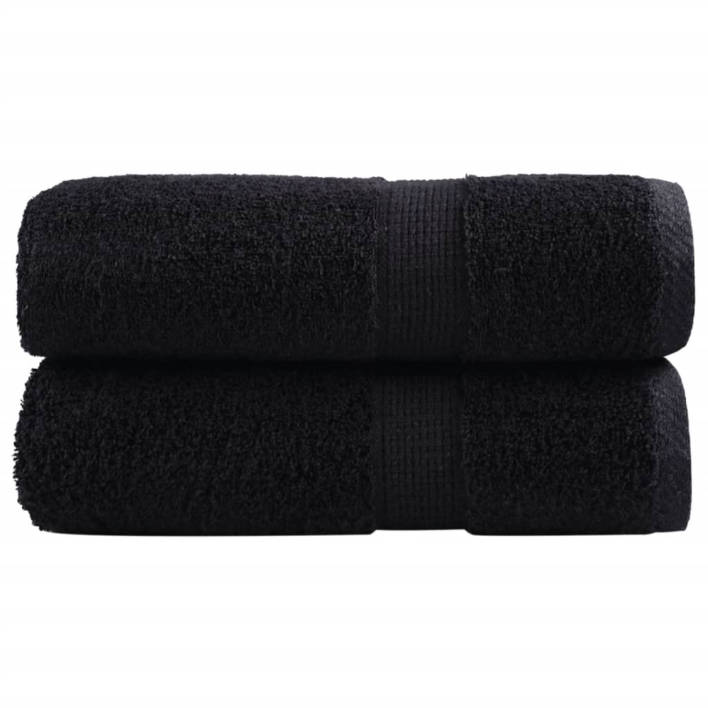 Premium gjestehåndklær SOLUND 2 stk svart 30x50 cm 600 g/m2