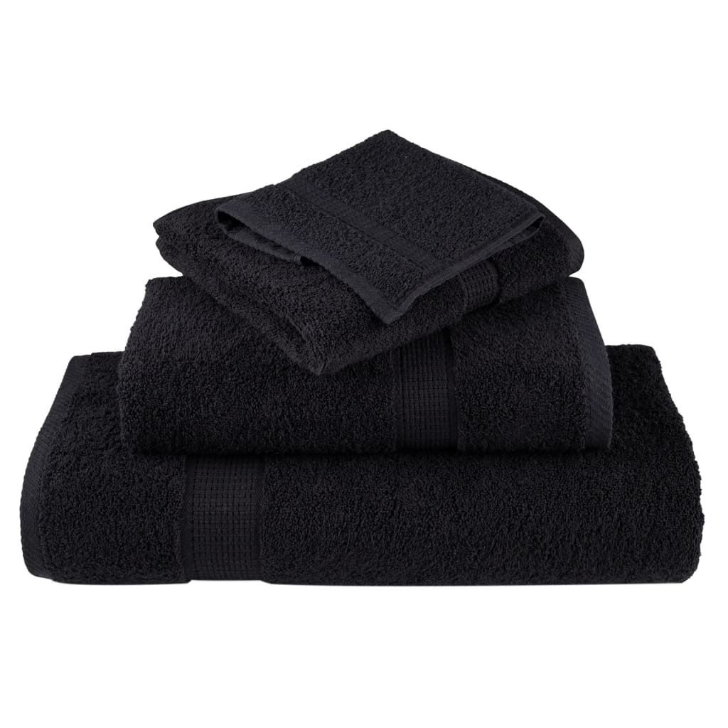 Premium gjestehåndklær SOLUND 2 stk svart 30x50 cm 600 g/m2