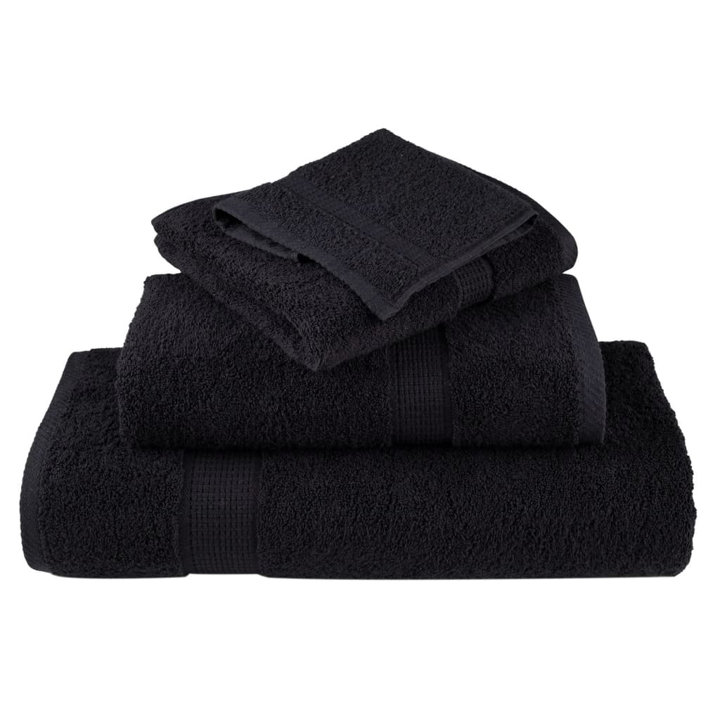 Premium gjestehåndklær SOLUND 10 stk svart 30x50cm 600 g/m2