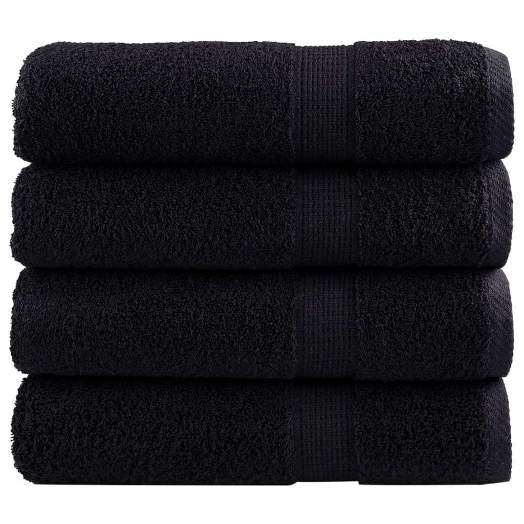 Premium håndklær SOLUND 4 stk svart 50x100cm 600 g/m2