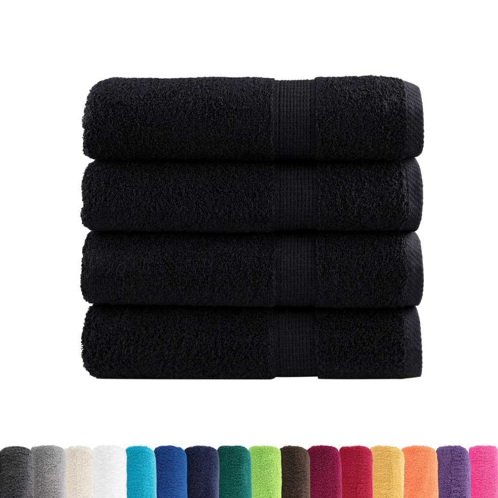 Premium håndklær SOLUND 4 stk svart 50x100cm 600 g/m2
