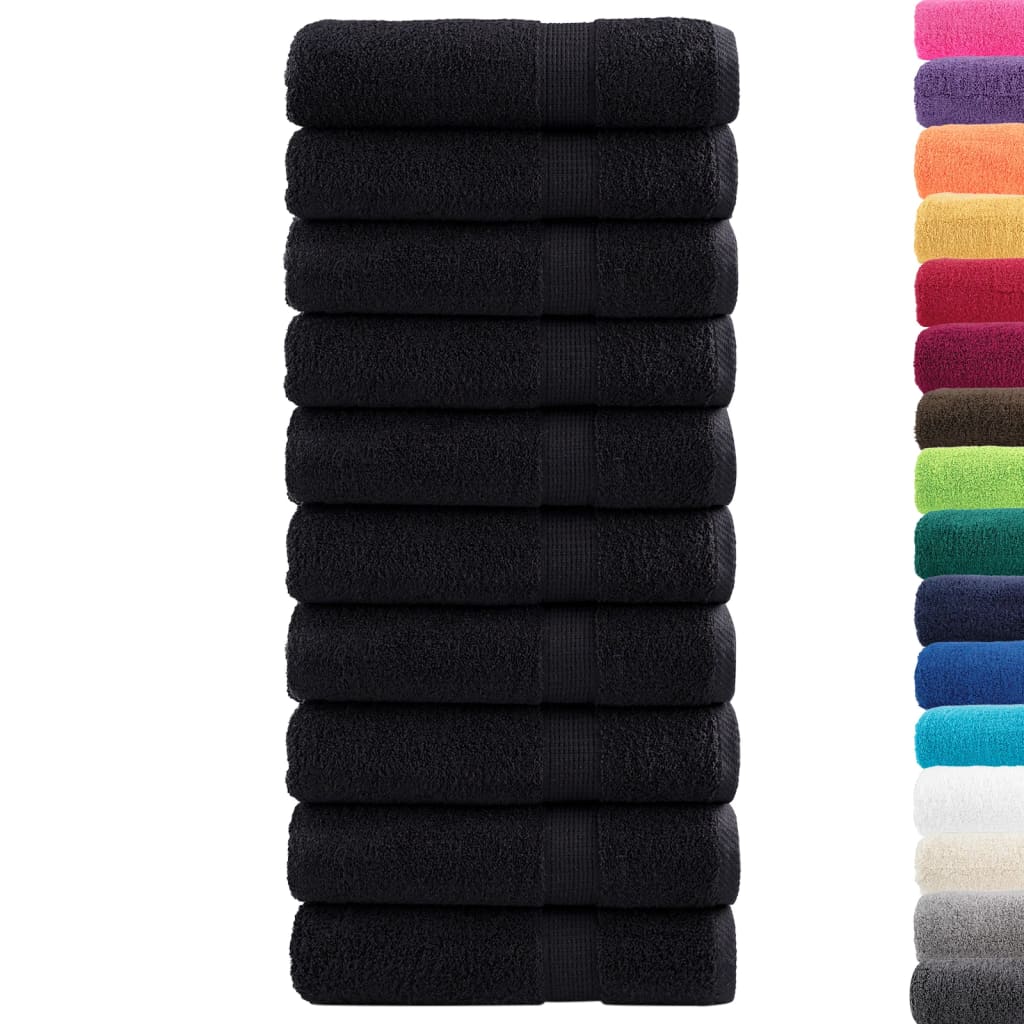 Premium håndklær SOLUND 10 stk svart 50x100cm 600 g/m2