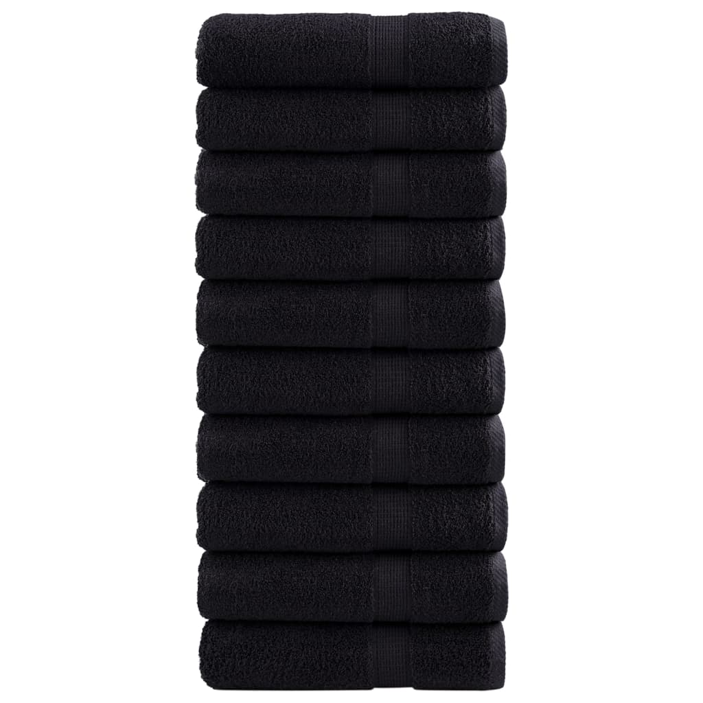 Premium dusjhåndklær SOLUND 10 stk svart 70x140 cm 600 g/m2