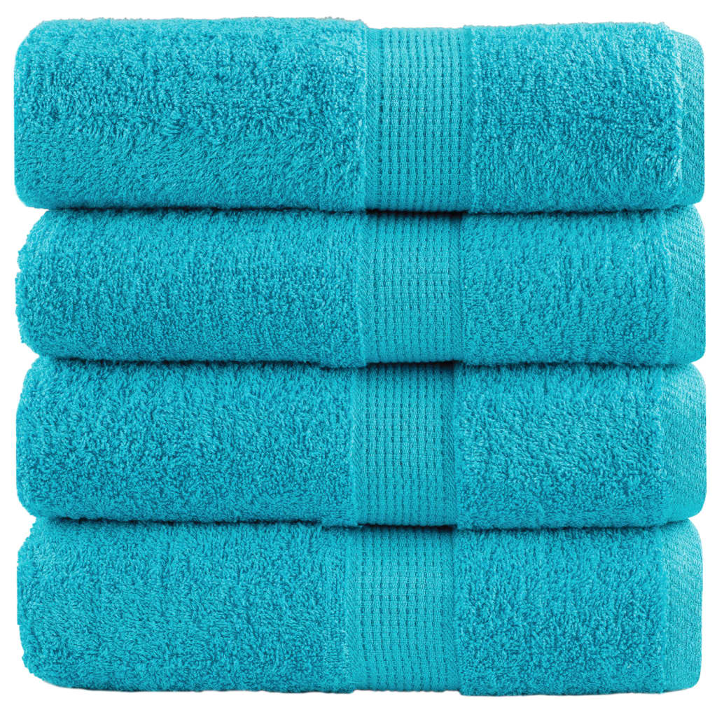 Premium vaskehåndklær SOLUND 4 stk turkis 30x30 cm 600 gsm