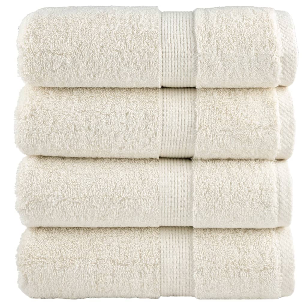 Premium vaskehåndklær SOLUND 4 stk kremfargede 30x30 cm 600 gsm