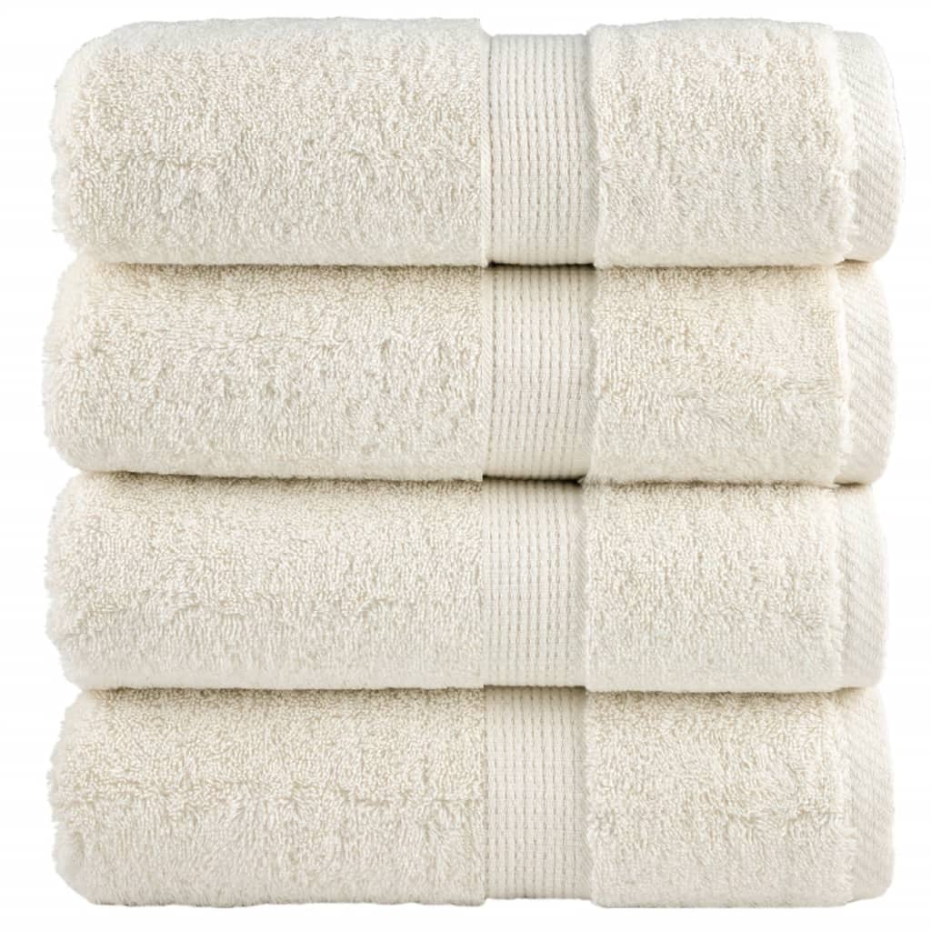 Premium gjestehåndklærb SOLUND 4 stk krem 30x50cm 600 g/m2