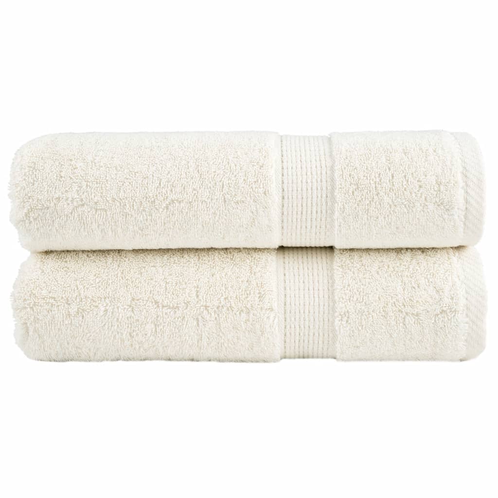 Premium håndklær SOLUND 2 stk kremhvit 50x100cm 600 g/m2
