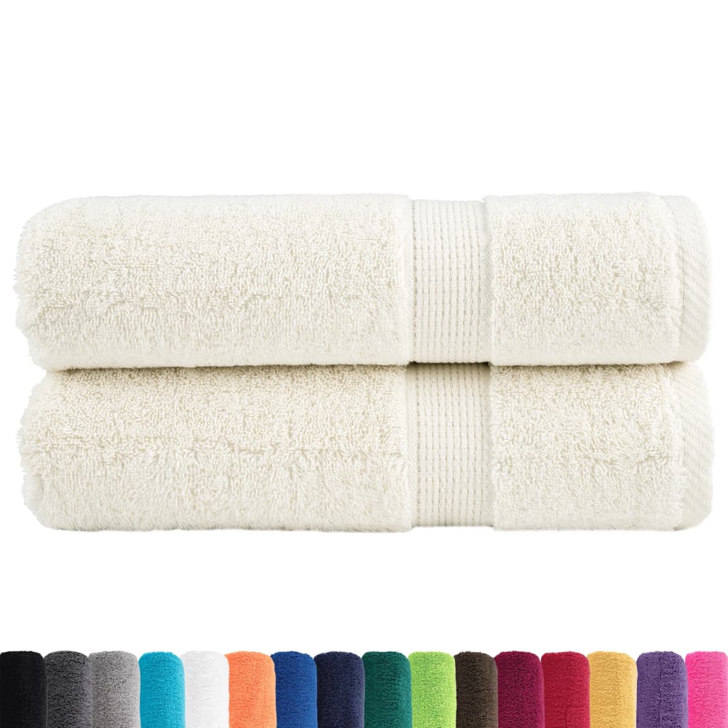 Premium håndklær SOLUND 2 stk kremhvit 50x100cm 600 g/m2