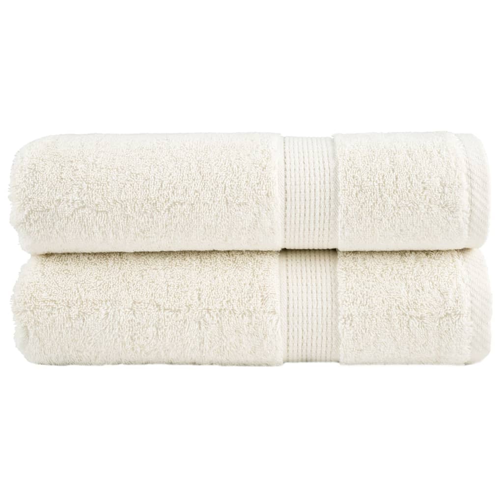 Premium dusjhåndklær SOLUND 2 stk kremhvit 70x140cm 600 g/m2