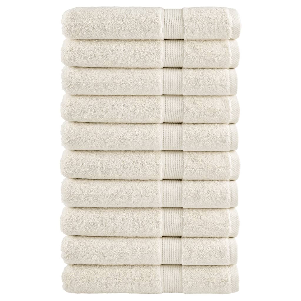 Premium håndklær SOLUND 10 stk kremhvit 80x200cm 600 g/m2