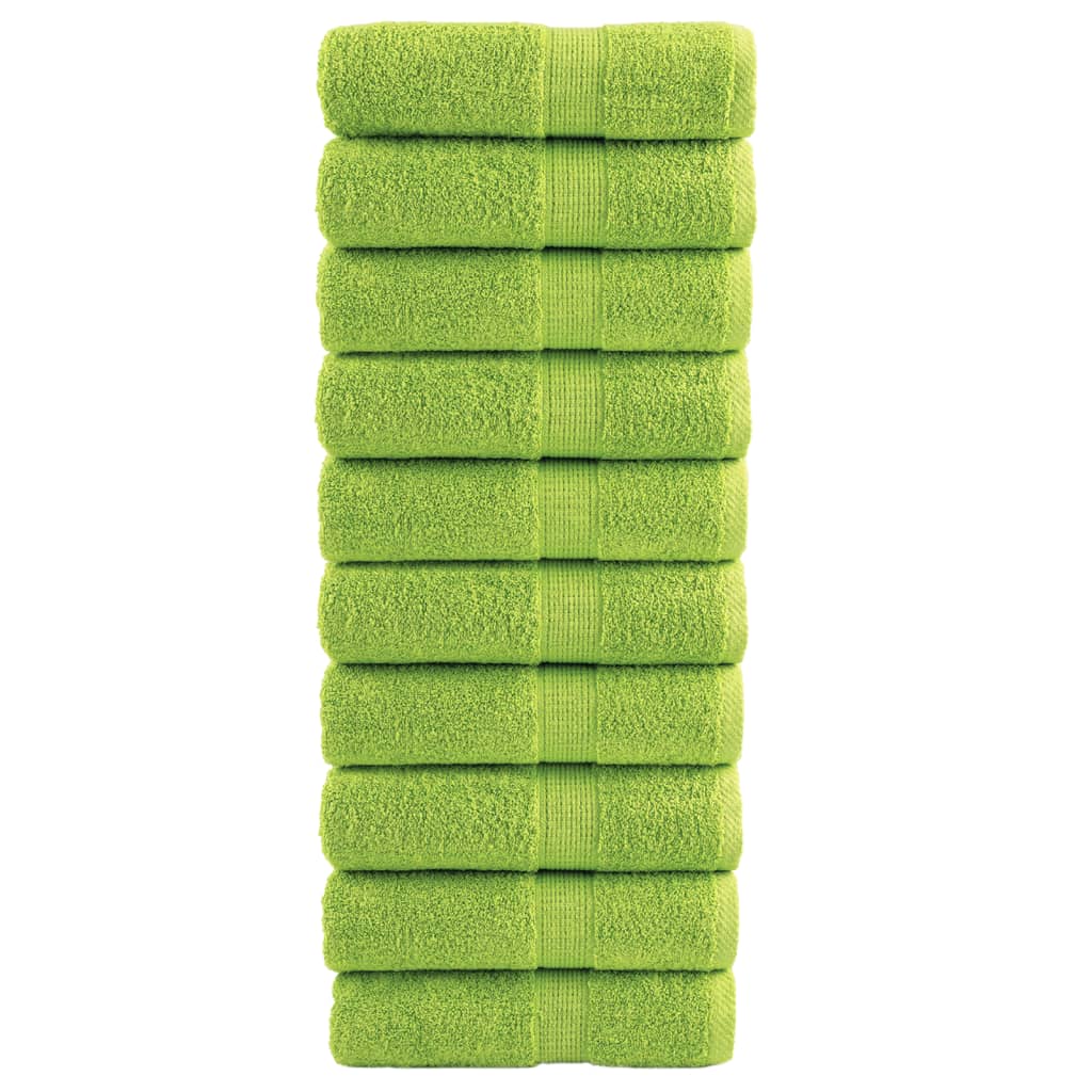 Premium vaskehåndklær SOLUND 10 stk eplegrønne 30x30 cm 600 gsm