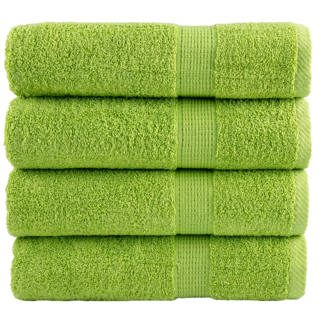 Premium dusjhåndklær SOLUND 4 stk eplegrønn 70x140cm 600 g/m2