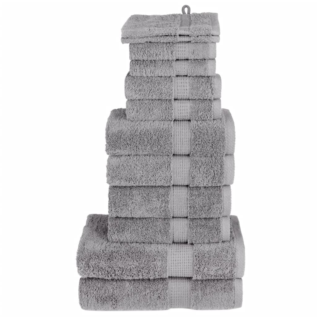 Premium håndklesett 12 deler SOLUND grå 600 g/m2