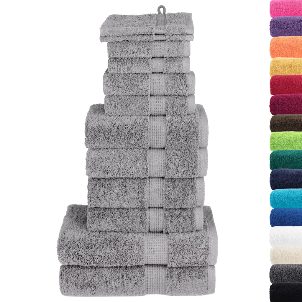 Premium håndklesett 12 deler SOLUND grå 600 g/m2