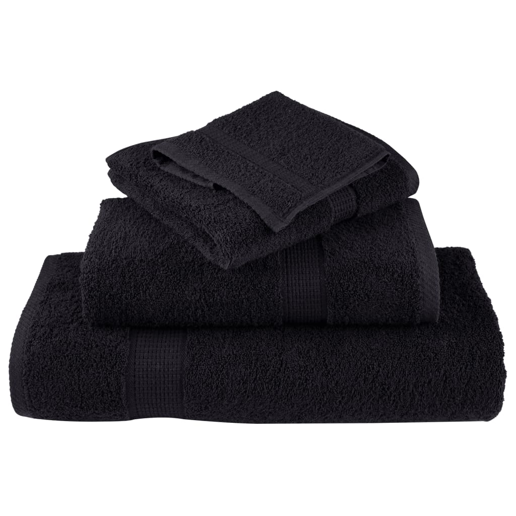 Premium håndklesett 12 deler SOLUND svart 600 g/m2