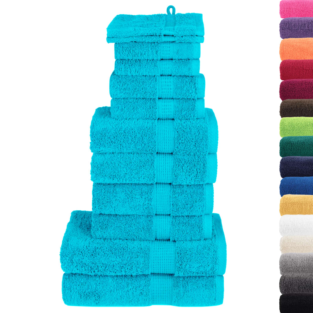 Premium håndklesett 12 deler SOLUND turkis 600 gsm