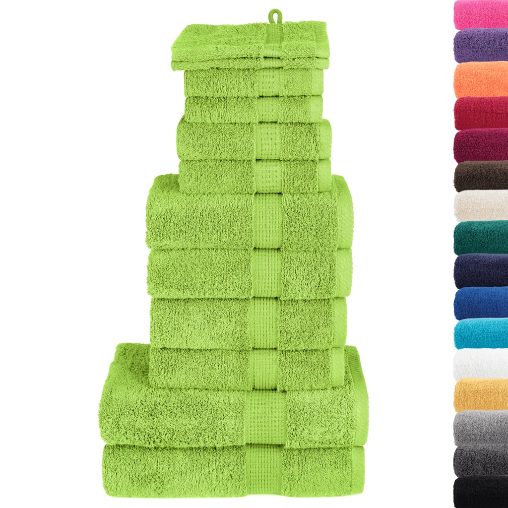 Premium håndklesett SOLUND 12 deler grønn 600 g/m2