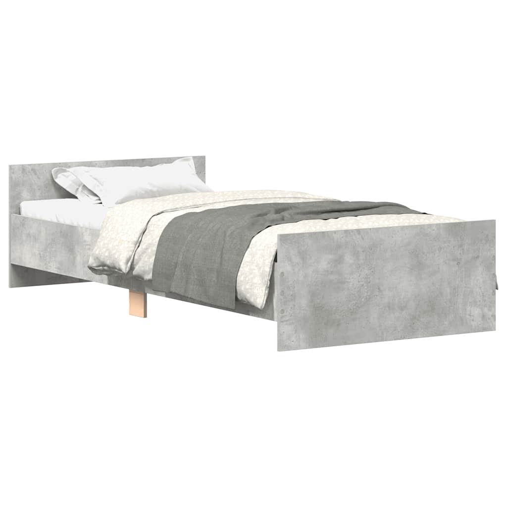 Sengeramme betonggrå 90x200 cm konstruert tre