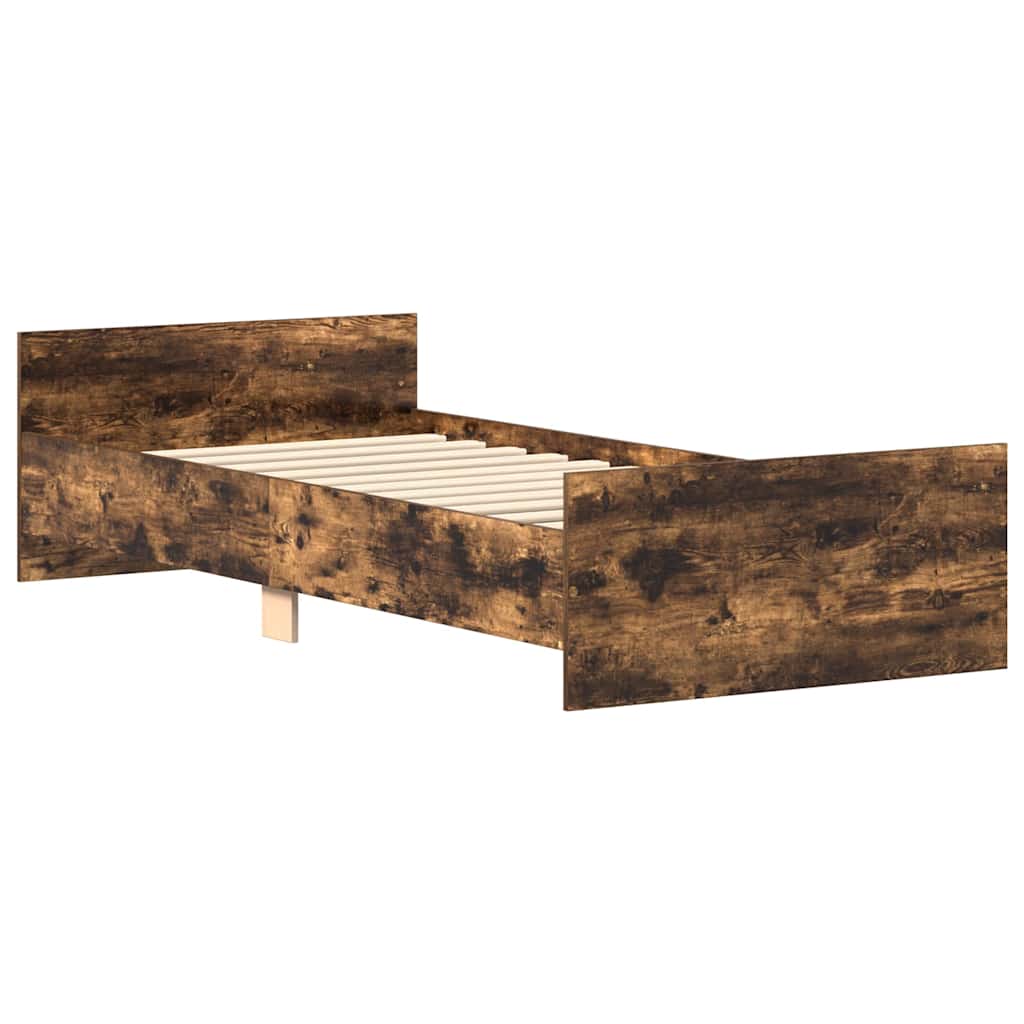 Sengeramme uten madrass røkt eik 90x200 cm konstruert tre