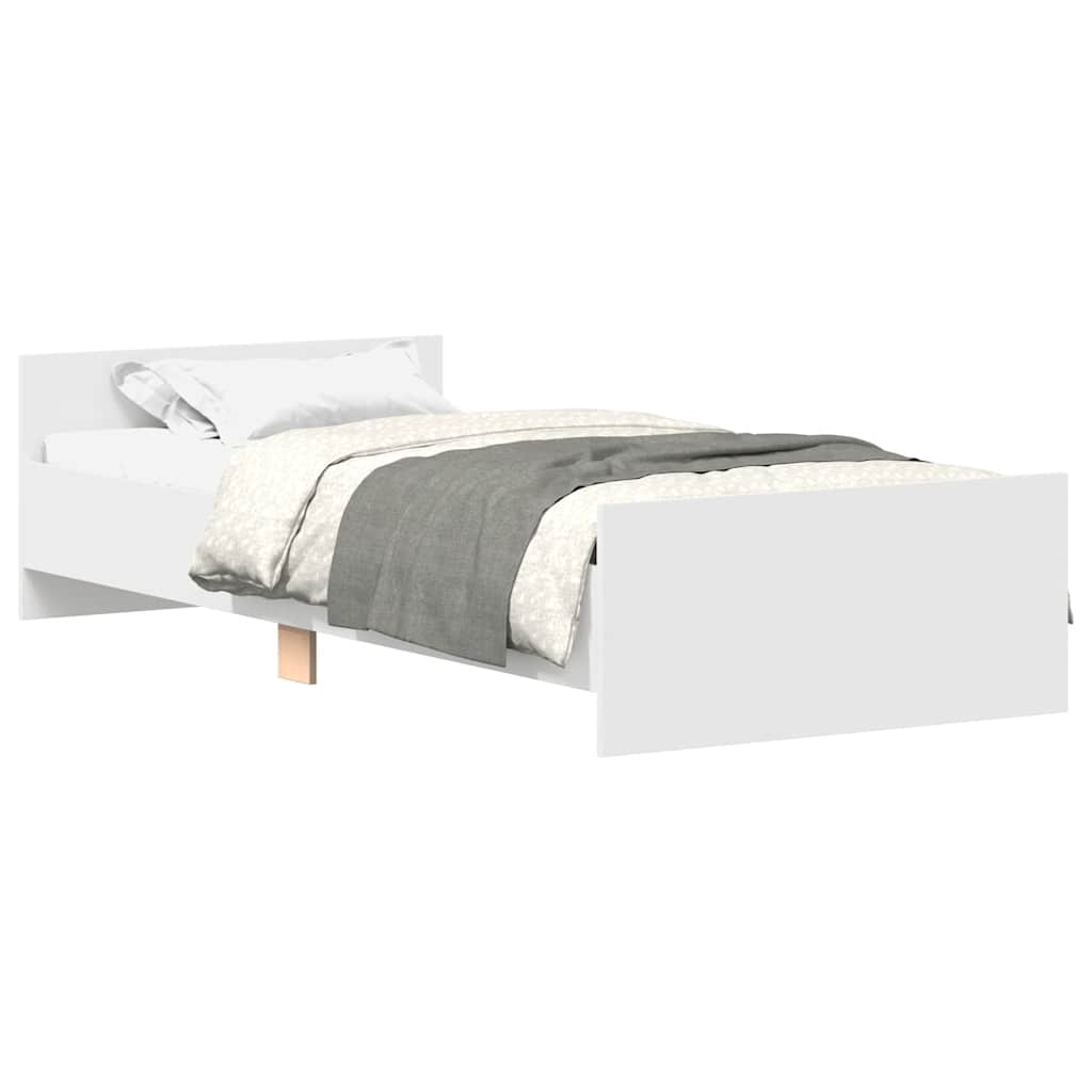 Sengeramme hvit 90x190 cm konstruert tre