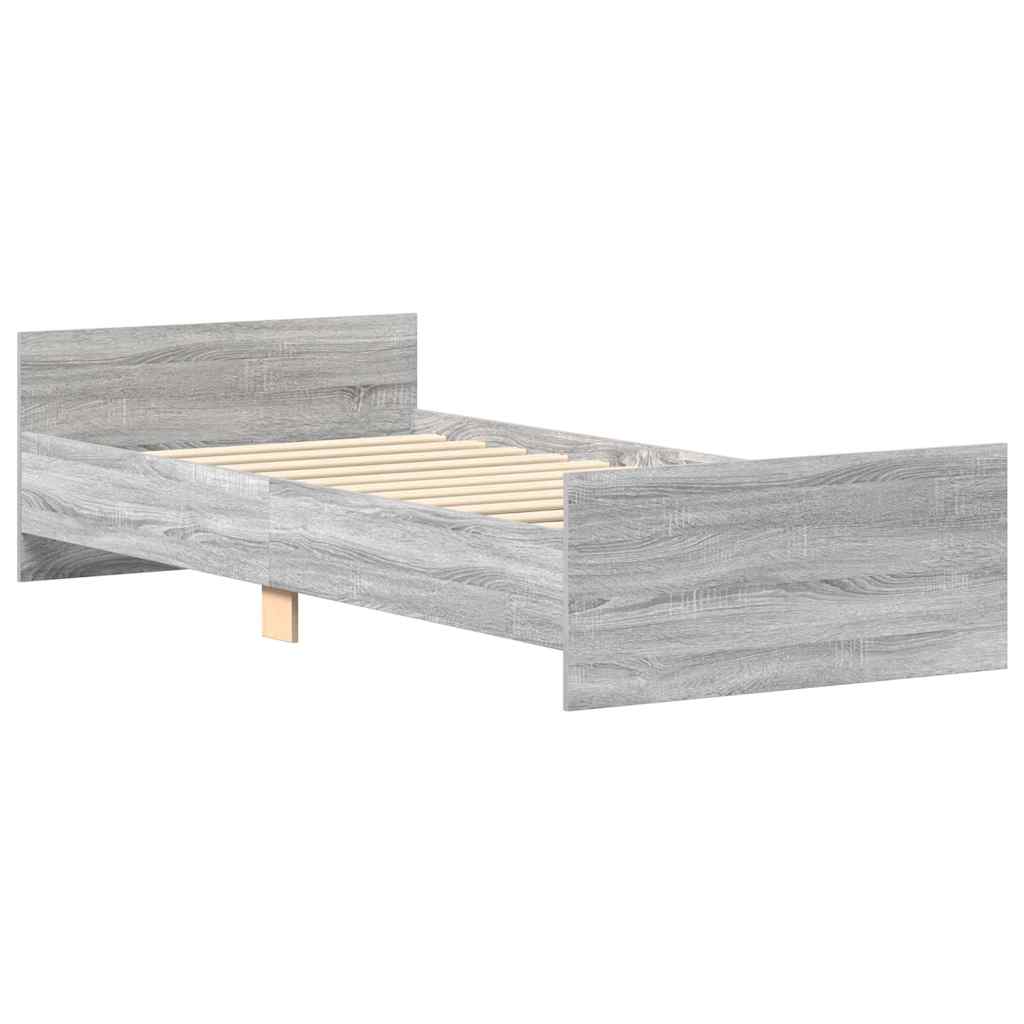 Sengeramme grå sonoma 90x190 cm konstruert tre