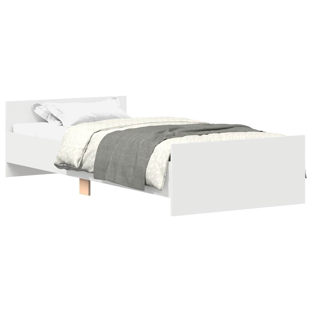 Sengeramme hvit 75x190 cm konstruert tre