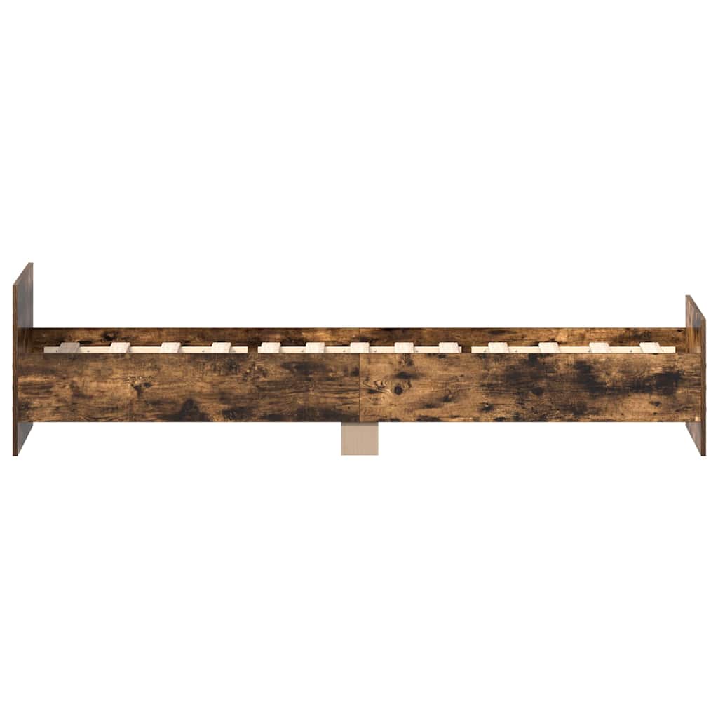 Sengeramme uten madrass røkt eik 75x190 cm konstruert tre