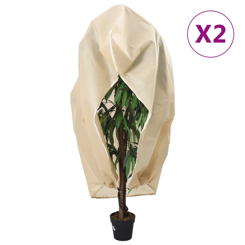 Plantefleecetrekk med glidelås 2 stk 70 g/m² 1,2x1,8 m