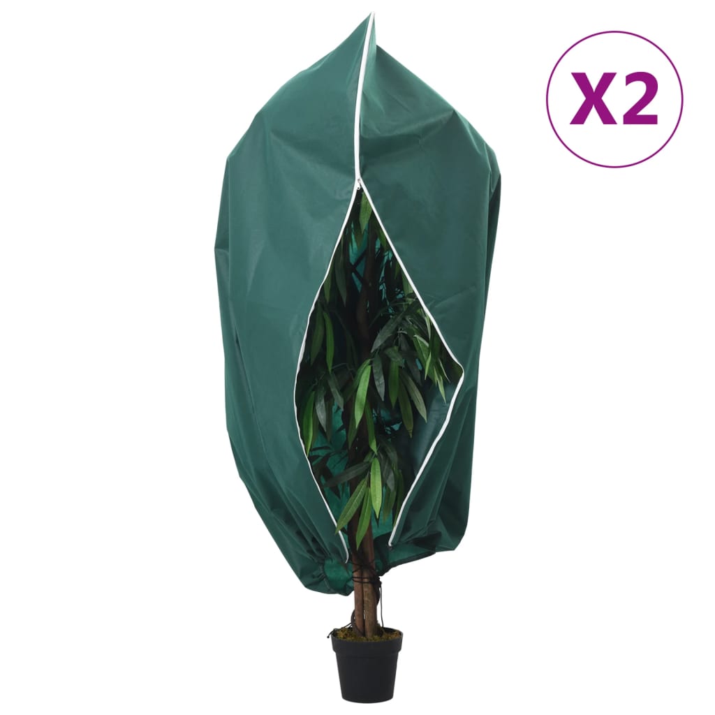 Plantefleecetrekk med glidelås 2 stk 70 g/m² 1x1,55 m