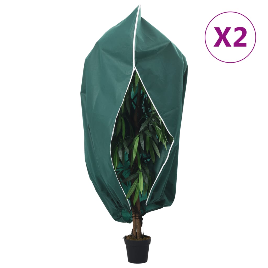 Plantefleecetrekk med glidelås 2 stk 70 g/m² 1,55x1,55 m