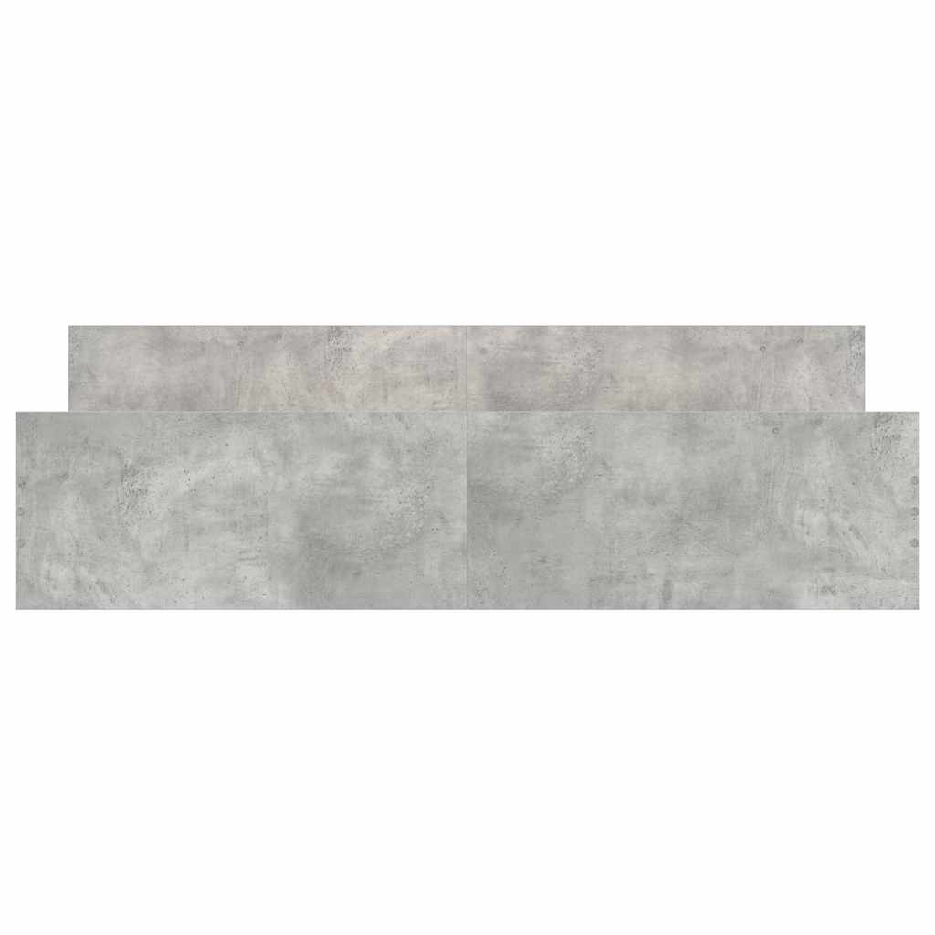 Sengeramme med hode- og fotgavl betonggrå 200x200 cm