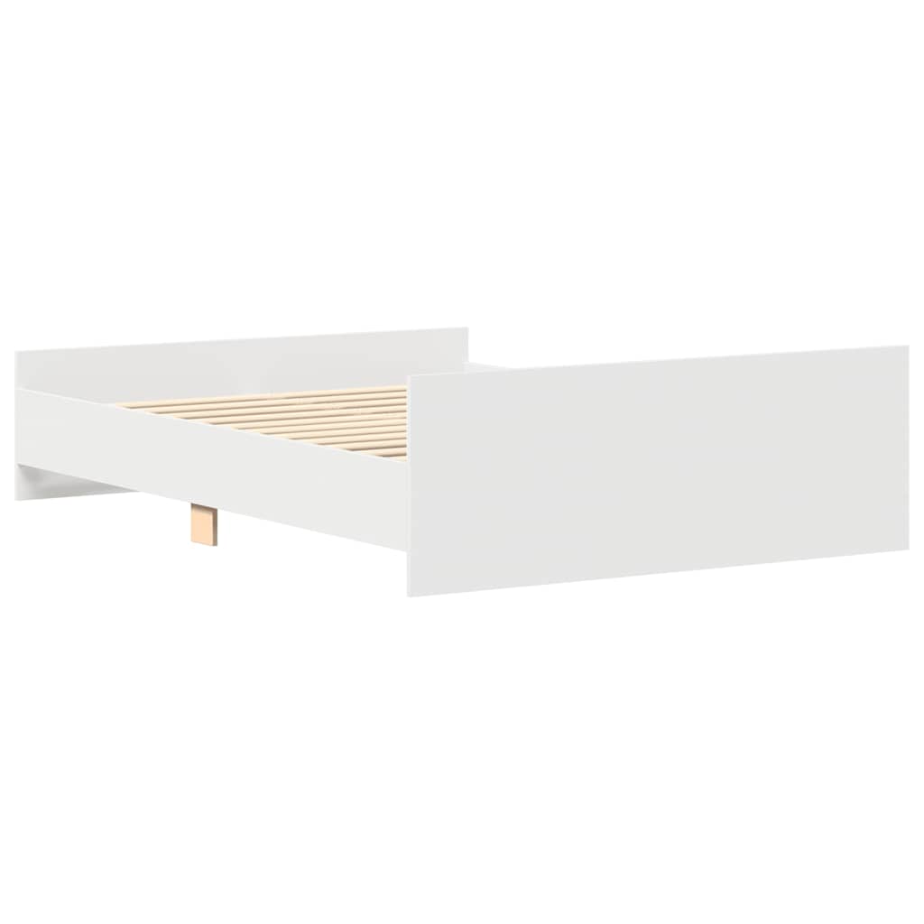 Sengeramme med hode- og fotgavl hvit 120x200 cm