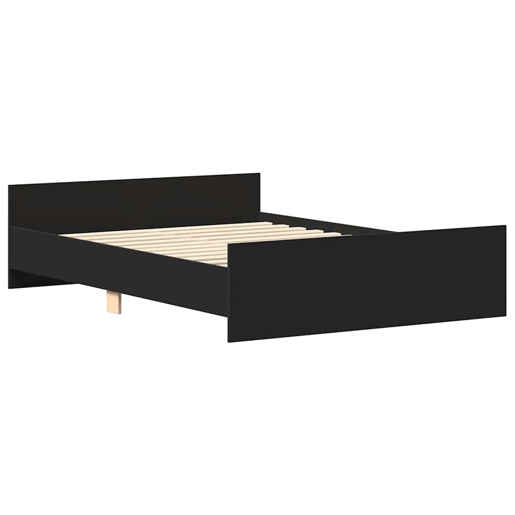 Sengeramme med hode- og fotgavl svart 140x200 cm