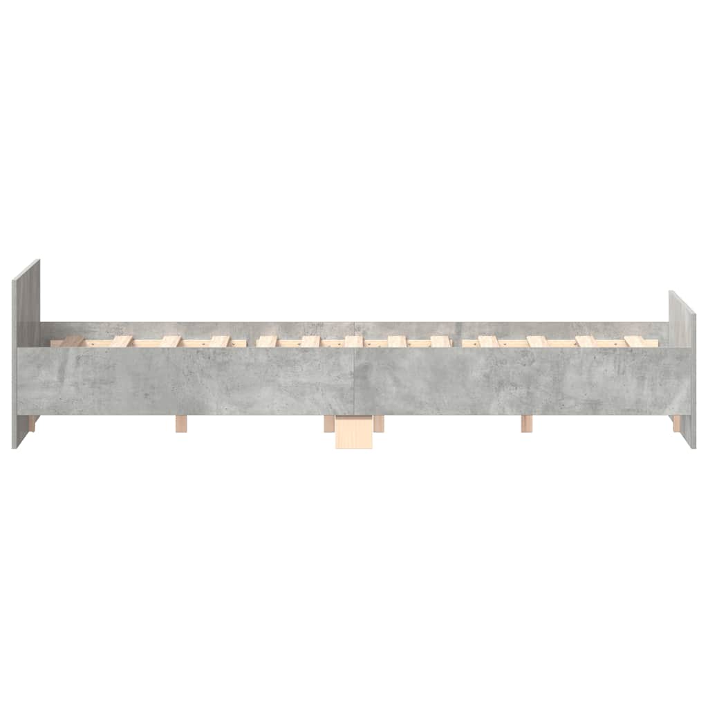 Sengeramme med hode- og fotgavl betonggrå 140x200 cm